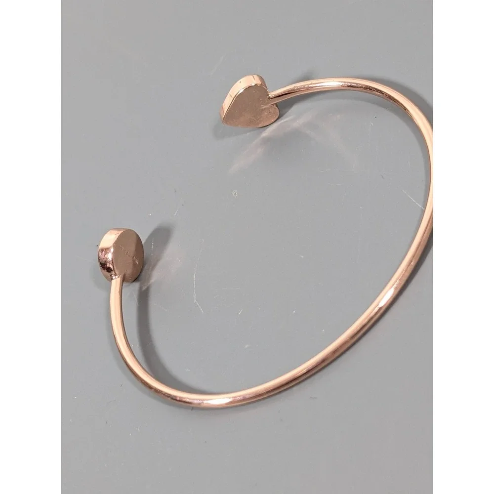 Origami Owl Rose Gold tone Love‎ Heart Rhinestone Pave Cuff Bracelet Stacking 7